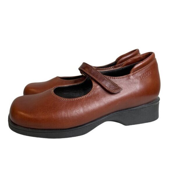 NAOT Women's Mary Jane Leather Shoes Brown Size 41 Comfortable & Stylish Footwea - Picture 1 of 8